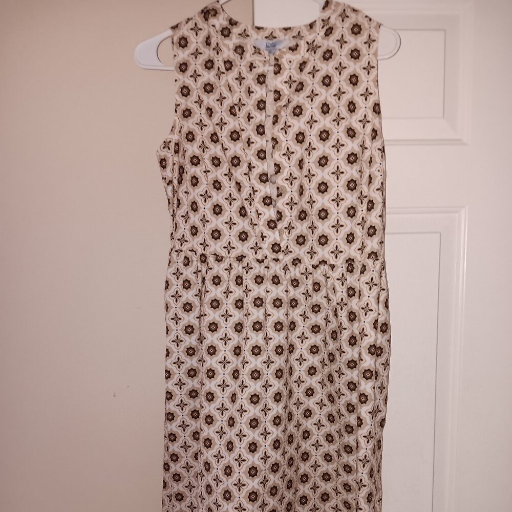Brown, beige and white freeform dress